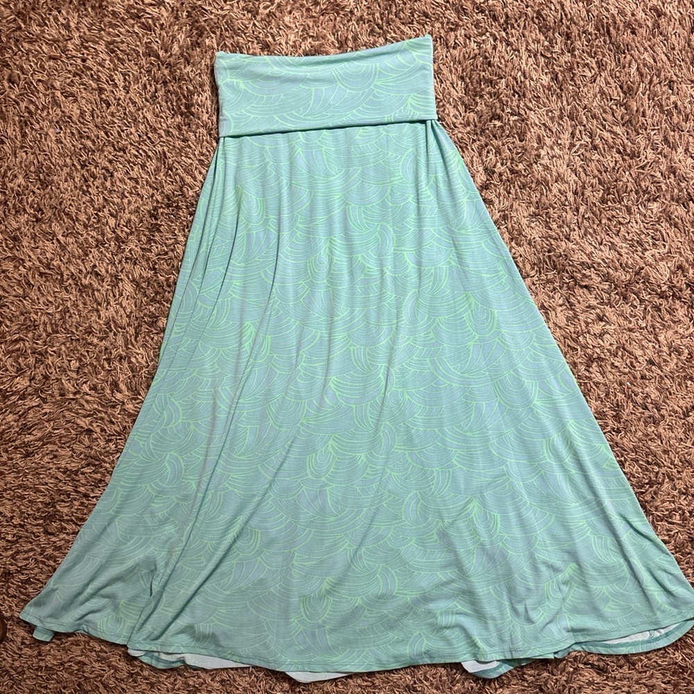 LuLaRoe Green A-Line Maxi Skirt Casual Resort Wear